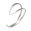 201 Stainless Steel Open Cuff Bangles for Women BJEW-M044-01P-1