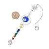 Chakra Natural & Synthetic Gamstone Beads & Glass Evil Eye Hanging Ornaments HJEW-JM02042-3