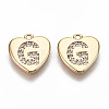 Brass Micro Pave Clear Cubic Zirconia Charms KK-N231-234G-NF-1