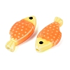 Hand Painted Fish Shaped Porcelain Beads PORC-N013-06D-2