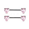 Heart Alloy Cubic Zirconia Nipple Barbell Rings WG1BFA6-03-2