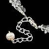 Natural Pearl & Natural Quartz Crystal Chip Beaded Necklaces NJEW-M214-04P-3