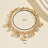 Vintage Iron Pave Clear Cubic Zirconia Round Ball Charm Bracelets for Women WQ0011-2