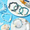 5Pcs 5 Styles Natural Quartz Crystal & Lapis Lazuli & Apatite & Aquamarine & Synthetic Turquoise Chip Beaded Stretch Bracelet Sets BJEW-JB10840-2