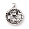 Tibetan Style 304 Stainless Steel Pendants STAS-P305-63AS-2