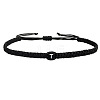 Adjustable Handmade Woven Waxed Cord Braided Bracelets with Acrylic Letter Beads LS-OI4298-20-1