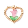 MIYUKI Glass Seed Beaded Heart and Flower Pendants PALLOY-MZ01079-03-1