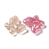 UV Plated & Crackle Transparent Acrylic Beads OACR-G033-04C-2