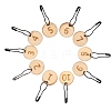 10Pcs Number 1~10 Wood Locking Stitch Marker PW-WG25573-02-1