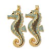 Brass Micro Pave Cubic Zirconia Pendants KK-A271-07F-G-1