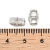 Brass Micro Pave Clear Cubic Zirconia Slide Charms KK-Z151-05P-3