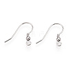 Anti-Tarnish Rhodium Plated 925 Sterling Silver French Hooks with Coil and Ball STER-T007-121P-1