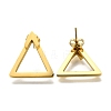 Ion Plating(IP) 304 Stainless Steel Hollow Triangle Stud Earrings EJEW-C118-05A-1