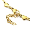 Enamel Flower & Heart Link Chain Bracelet BJEW-A142-05G-4