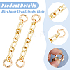 2Pcs Alloy Rectangle & Octagon Link Chain Bag Extension Chains HJEW-HS00047-4