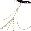 201 Stainless Steel & Brass Layered Star Sun Moon Tassel Thigh Leg Chains AJEW-AN00657-3