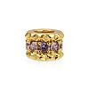Column Rack Plating Brass Cubic Zirconia European Beads KK-L236-08G-1