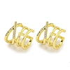 Brass Micro Pave Clear Cubic Zirconia Cuff Earrings EJEW-C104-009G-1