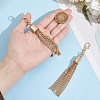 Unicraftale 2Pcs Alloy Keychain Tassel Chain Pendant Decoration HJEW-UN0001-24-4