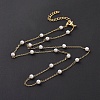 PVD Vacuum Plating 304 Stainless Steel Beaded Necklaces NJEW-E064-06G-2