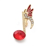 Musical Note Rhinestone Brooch Pins JEWB-A031-02G-01-1