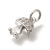 Brass Micro Pave Cubic Zirconia Charms KK-M295-21P-2