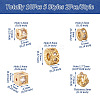 Spritewelry 10Pcs 5 Styles Brass Clear Cubic Zirconia Beads KK-SW0001-02-3