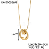 Flat Round 304 Stainless Steel Necklaces STAS-OY011-65G-2