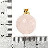 Natural Rose Quartz Perfume Bottle Pendants G-K338-22G-02-3