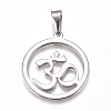 Non-Tarnish Yoga 304 Stainless Steel Pendants X-STAS-I135-24P-1