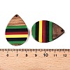Jamaican Colour Epoxy Resin & Walnut Wood Pendants RESI-N039-122O-3