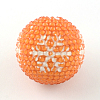 Round Resin Rhinestone Beads RESI-S306-16x18-01-1