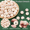   100Pcs Printed Wood European Beads WOOD-PH0002-88B-4