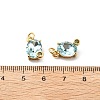 Oval Brass Micro Pave Cubic Zirconia Pendants KK-L237-020G-06-2