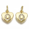 Brass Micro Pave Clear Cubic Zirconia Charms KK-N227-34O-NF-1