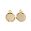 Flat Round Brass Pendant Cabochon Settings KK-K414-14B-G-1
