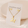 Stainless Steel Letter Pendant Necklaces & Stud Earrings Sets WG3FD2C-13-1