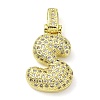 Brass Micro Pave Clear Cubic Zirconia Pendants X-KK-M279-01G-S-1