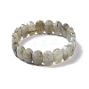 Natural Labradorite Oval Beaded Stretch Bracelet G-E010-01I-1