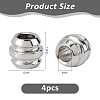 4Pcs Drum 304 Stainless Steel European Beads STAS-DC0017-29-2