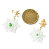 Christmas Snowflake Glass Seed Braided Dangle Earrings EJEW-MZ00233-4