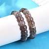 Natural Grey Agate Beaded Stretch Bracelets for Women Men BJEW-M049-10A-3