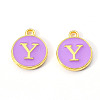 Golden Plated Alloy Enamel Charms X-ENAM-S118-10Y-1