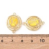 Brass with Glass Connector Charms KK-Z141-13G-4