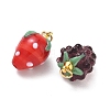 Brass & Handmade Lampwork Pendants PALLOY-JF06029-2