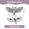 6Pcs Gothic Alloy Lapel Pins for Backpack Clothes JEWB-FH0002-83AS-2
