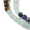 Chakra Natural Red Jasper & Yellow Jade & Green Aventurine & Tiger Eye & Sodalite & Amethyst Beads Strands X-G-NH0002-E02-4mm-3