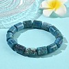 Column Natural Apatite Beads Stretch Bracelets for Women Men BJEW-A148-01A-18-2