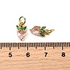 Brass Micro Pave Cubic Zirconia Charms ZIRC-H119-06G-02-3
