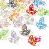 18Pcs 9 Styles Acrylic & Alloy Flower Pendants PALLOY-TAC0160-3